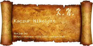 Kaczur Nikolett névjegykártya